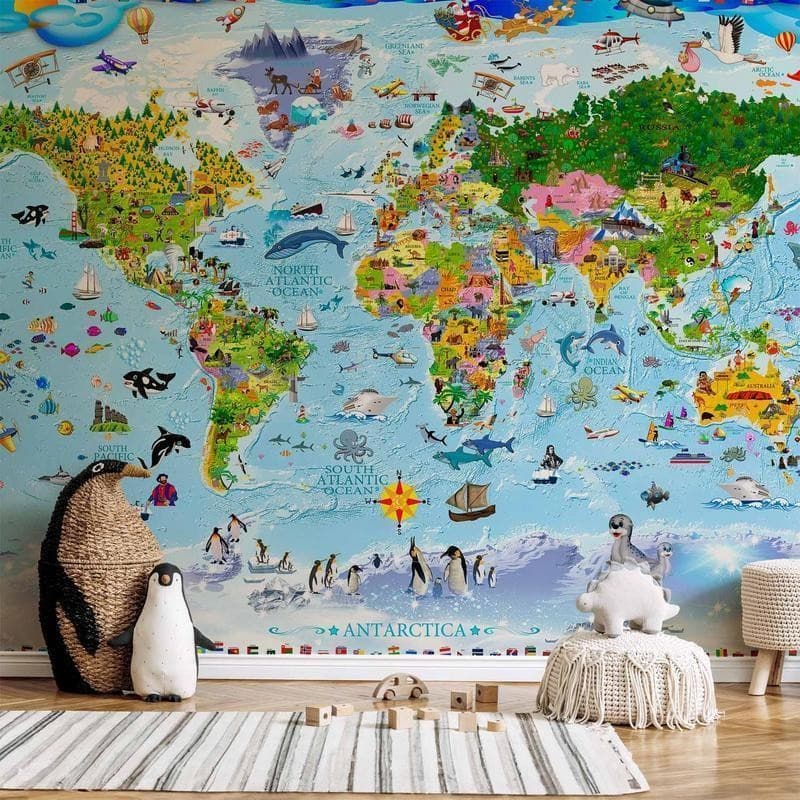 Fotomurale  World Map for Kids - 14