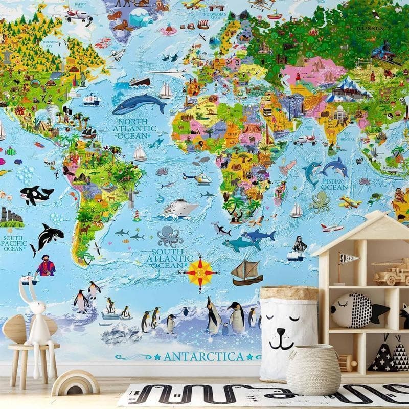Fotomurale  World Map for Kids - 13