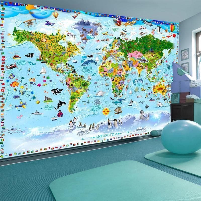 Fotomurale  World Map for Kids - 3