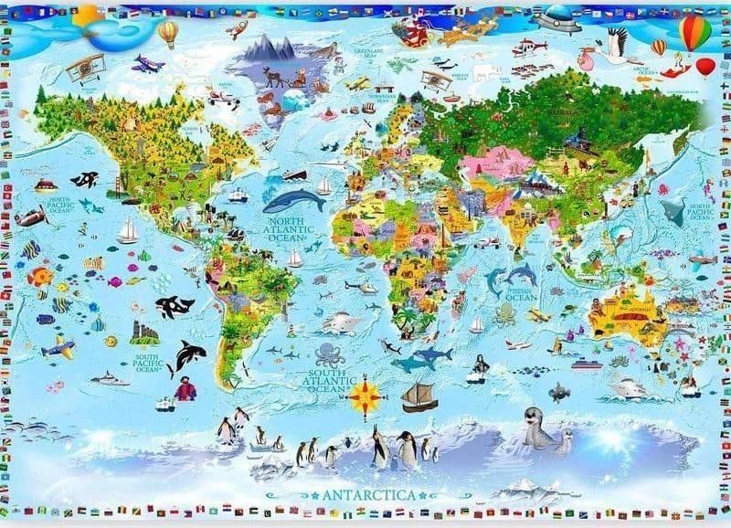 Fotomurale  World Map for Kids - 5