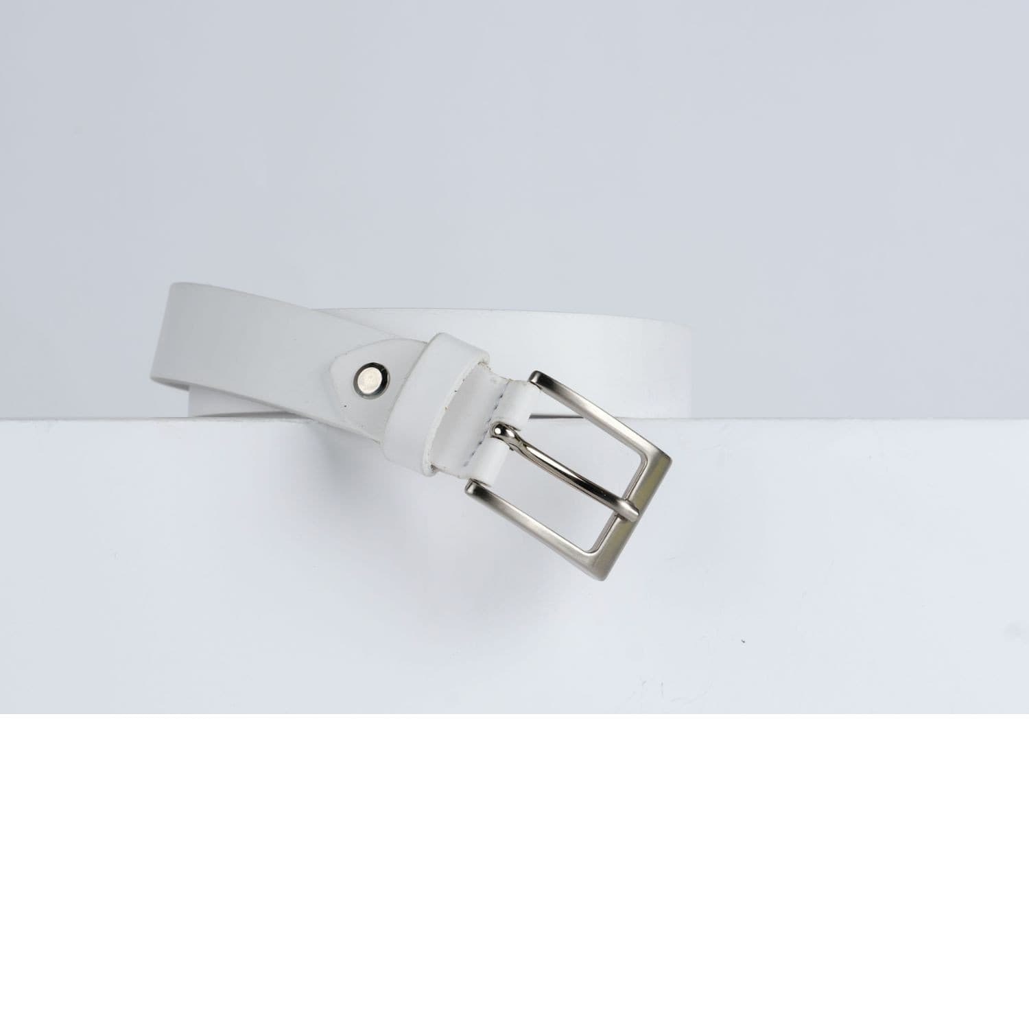 Cintura Made in Italy in Vera Pelle Mod.Roma - Bianco puro - Spessore 2,5cm - 3