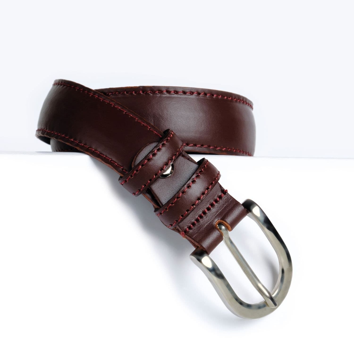 Cintura Made in Italy in Vera Pelle Mod.Roma - Marrone Mogano - Spessore 2,5cm - 1