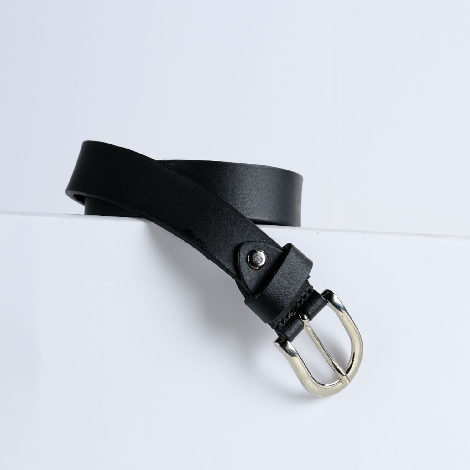 Cintura Made in Italy in Vera Pelle Mod.Roma - Nero Intenso - Spessore 2,5cm - 2