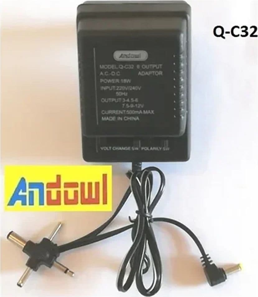 ALIMENTATORE ADATTATORE UNIVERSALE AC/DC 12V 0,5A 18W INDICATORE LED CAMBIO POLARITÀ Q-C32 - 3