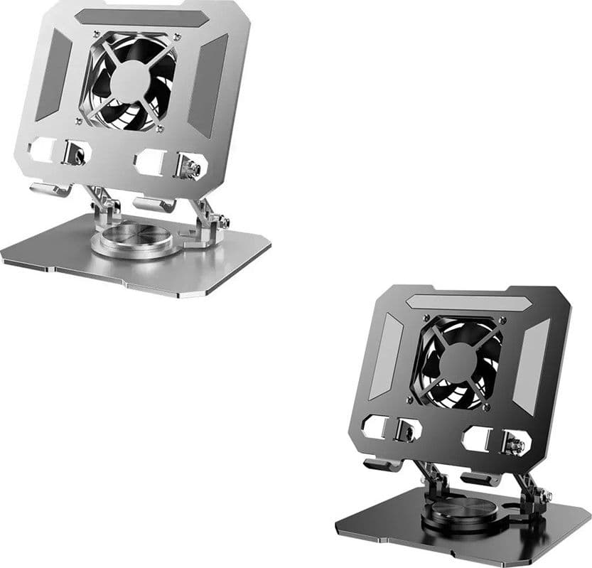 SUPPORTO REGOLABILE PER SMARTPHONE TABLET CON VENTOLA RAFFREDDAMENTO ROTAZIONE 360° Q-ZJ268 - 1