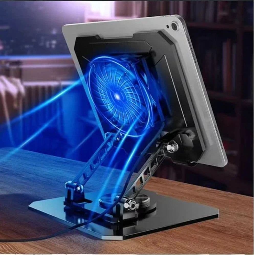 SUPPORTO REGOLABILE PER SMARTPHONE TABLET CON VENTOLA RAFFREDDAMENTO ROTAZIONE 360° Q-ZJ268 - 4