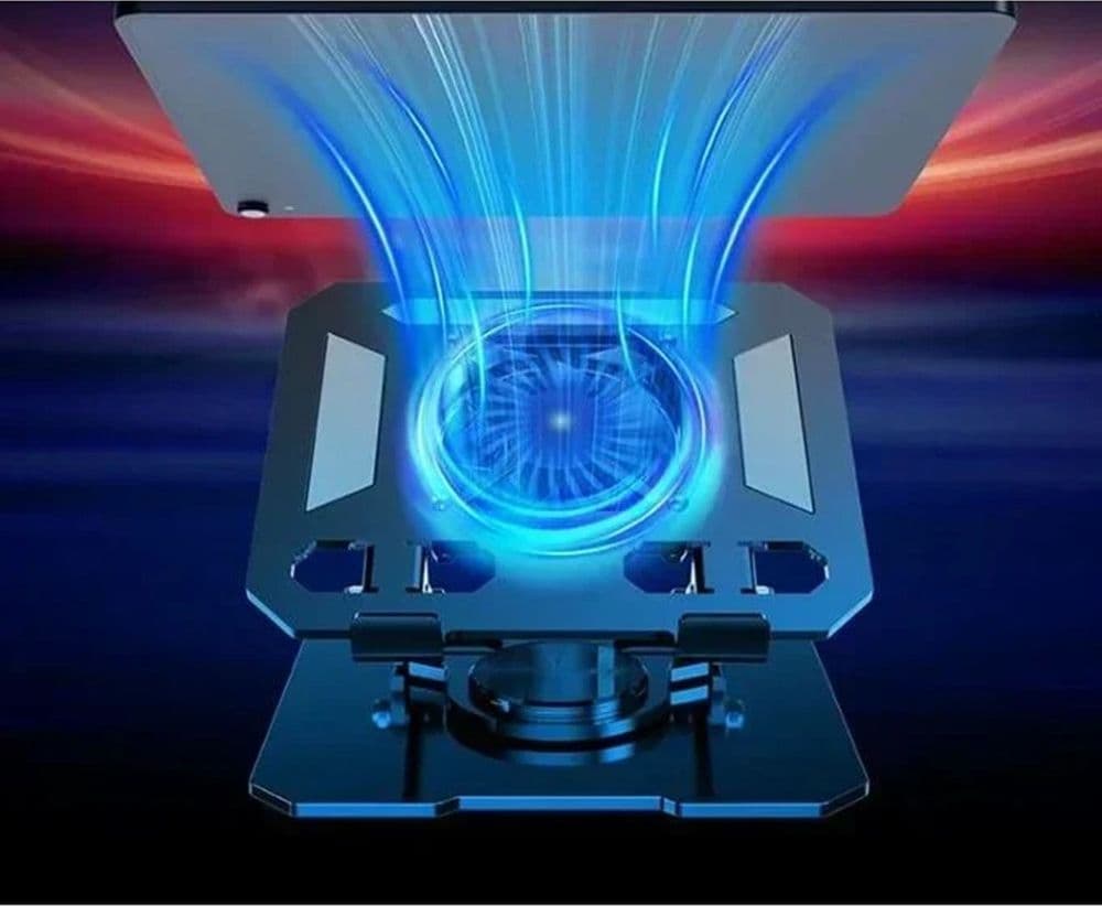SUPPORTO REGOLABILE PER SMARTPHONE TABLET CON VENTOLA RAFFREDDAMENTO ROTAZIONE 360° Q-ZJ268 - 5