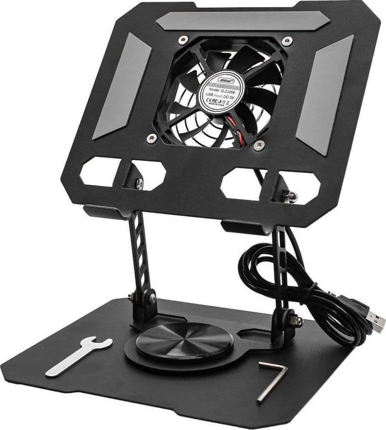 SUPPORTO REGOLABILE PER SMARTPHONE TABLET CON VENTOLA RAFFREDDAMENTO ROTAZIONE 360° Q-ZJ268 - 7