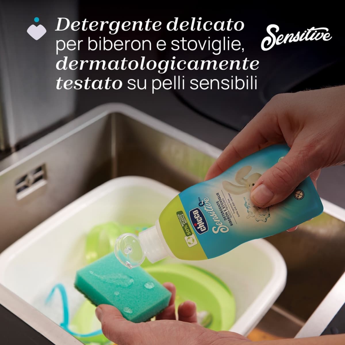 Detergente Biberon e Stoviglie Chicco Sensitive 300ml - 3