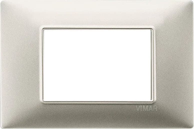Vimar Plana Placca 3 Moduli Nichel Opaco - Codice SKU 14653.21, Elegante e Facile da Installare - 2