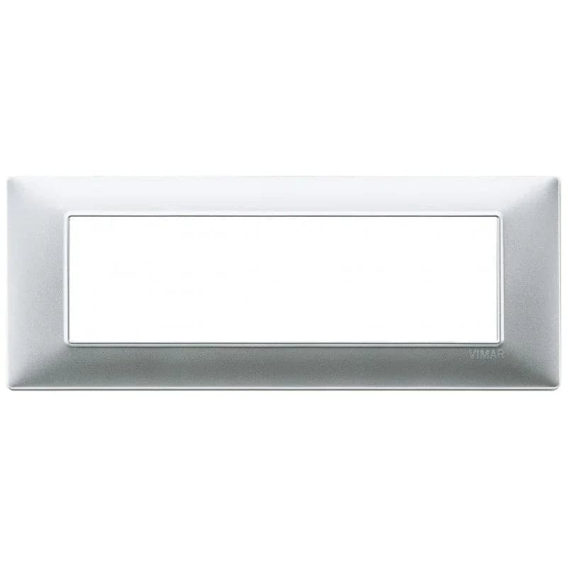 Vimar Plana Placca 7 Moduli Argento Opaco SKU 14657.20 - Design Elegante e Durevole in Tecnopolimero - 2