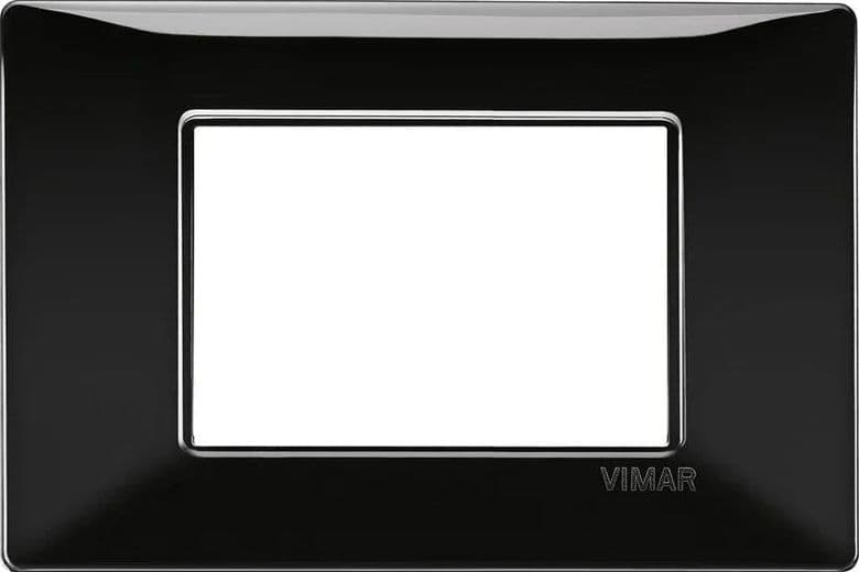 Vimar Plana Placca 3 Moduli Nero 14653.05 - Design Elegante e Alta Resistenza in Tecnopolimero - 2