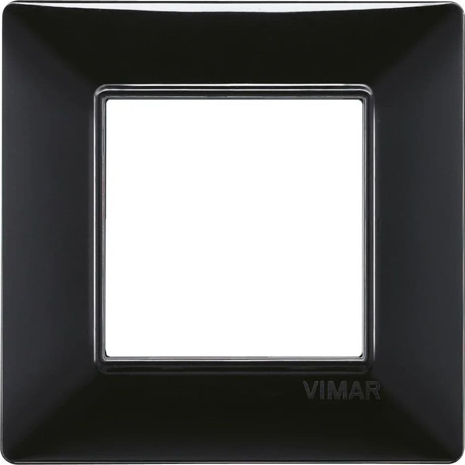 Placca Vimar Plana 2 Moduli Nero 14642.05 - Tecnopolimero, Design Elegante, Made in Italy - 2