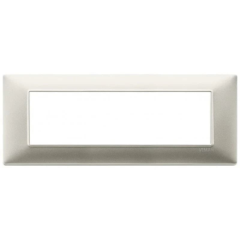 Placca 7 Moduli Vimar Plana Nichel Opaco 14657.21 - Design Elegante, Tecnopolimero Resistente, Dimensioni 206x81mm - 2