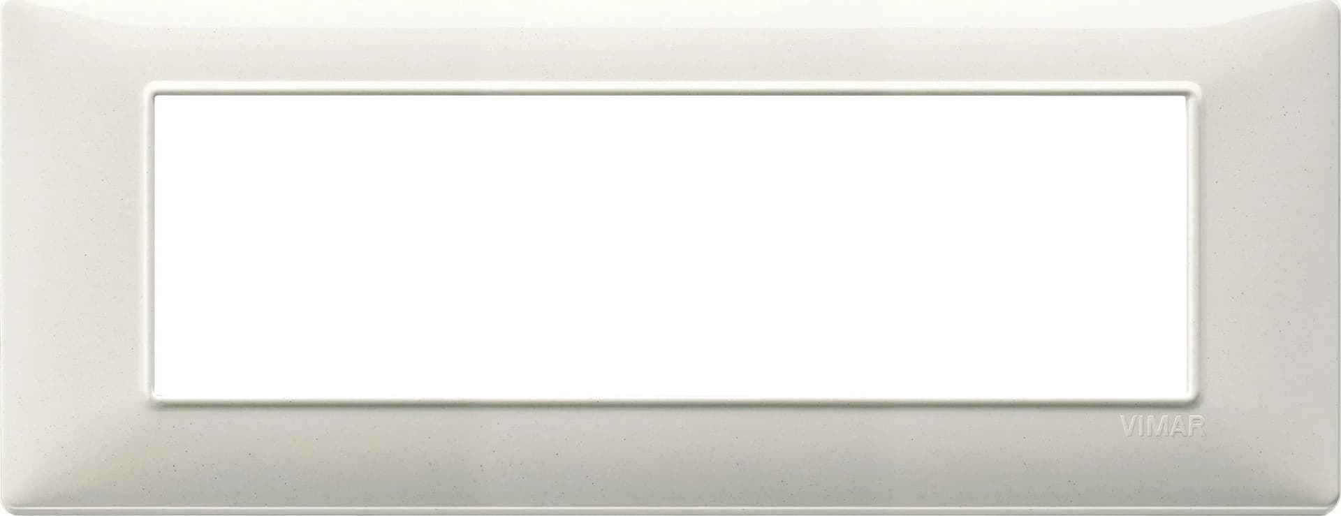 Vimar Plana Placca 7 Moduli Bianco Granito 14657.06 - Design Moderno, Tecnopolimero Resistente - 2