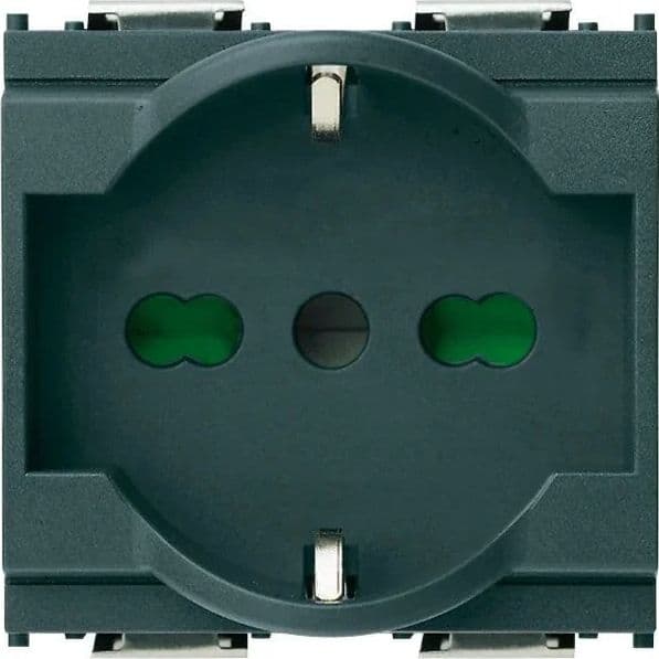 Presa VIMAR 2P+T 16A Universale Grigio - Codice SKU 16211, Design Moderno e Sicuro - 2