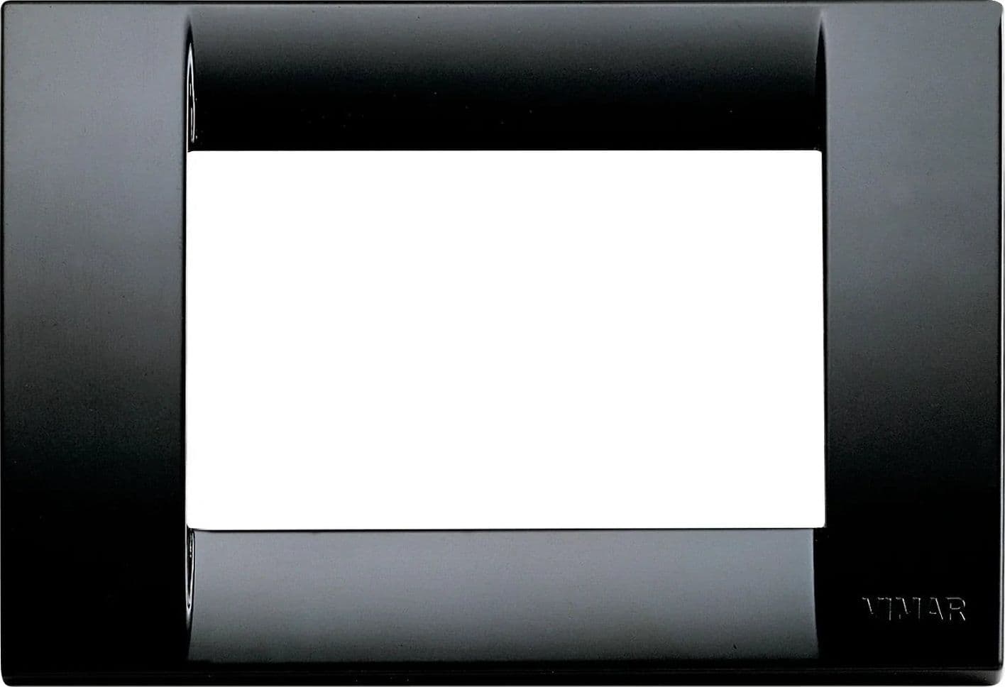 VIMAR Placca Classica 3M Nera - SKU 16743.16, Tecnopolimero Resistente, Design Elegante e Moderno - 2