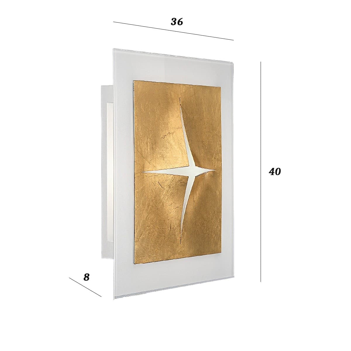 Applique classica LAM 4525 2A E27 LED metallo vetro lampada parete - 3