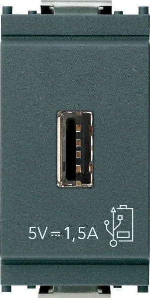 VIMAR Unità Alimentazione USB 5V 1,5A Grigio - SKU 16292, Design Elegante e Compatibilità Universale - 2