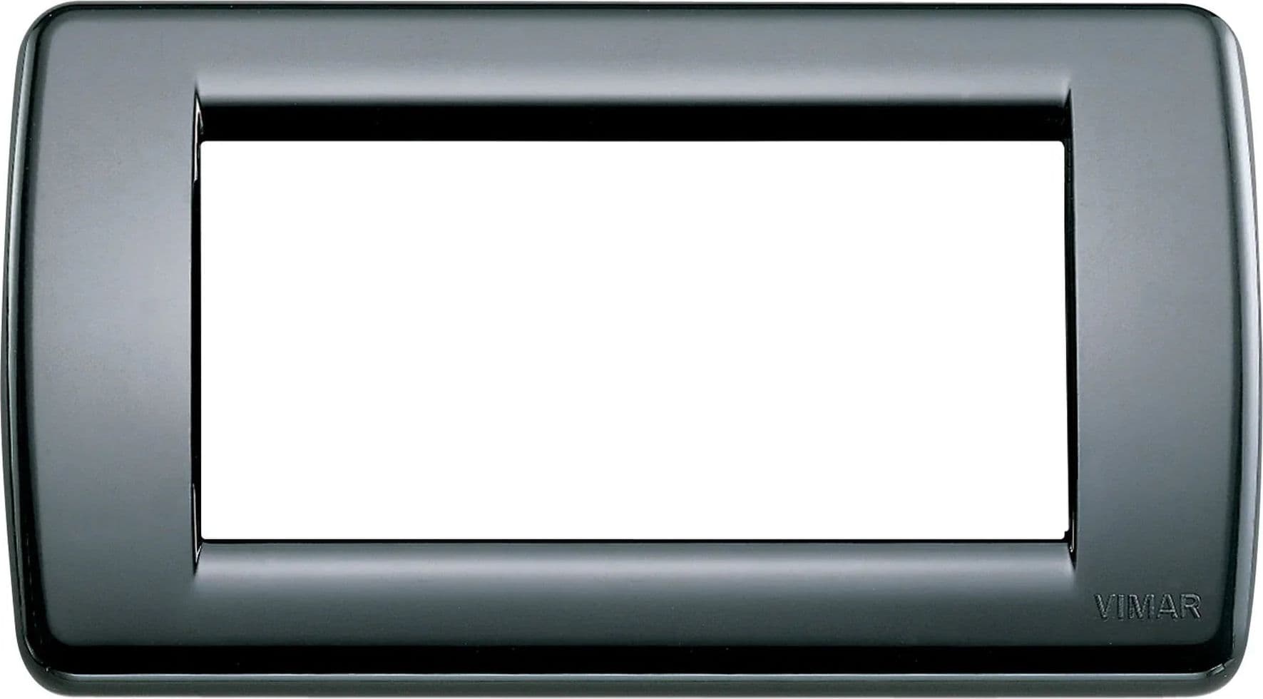 VIMAR Placca Rondò 4M Nera - SKU 16764.16, Tecnopolimero Resistente e Elegante per Moduli Elettrici - 2