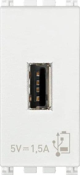 Alimentatore VIMAR USB 5V 1,5A Bianco - Codice SKU 19292.B, Design Modulare e Compatibilità Universale