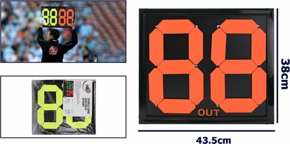 TABELLA TABELLONE PARTITA CAMBI CALCIO SPORT SOSTITUZIONI DOPPIO 2 CIFRE - 4