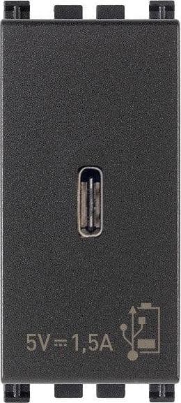 Alimentatore USB C VIMAR 5V 1,5A Grigio - Ricarica Rapida per Smartphone e Tablet - SKU 19292.C