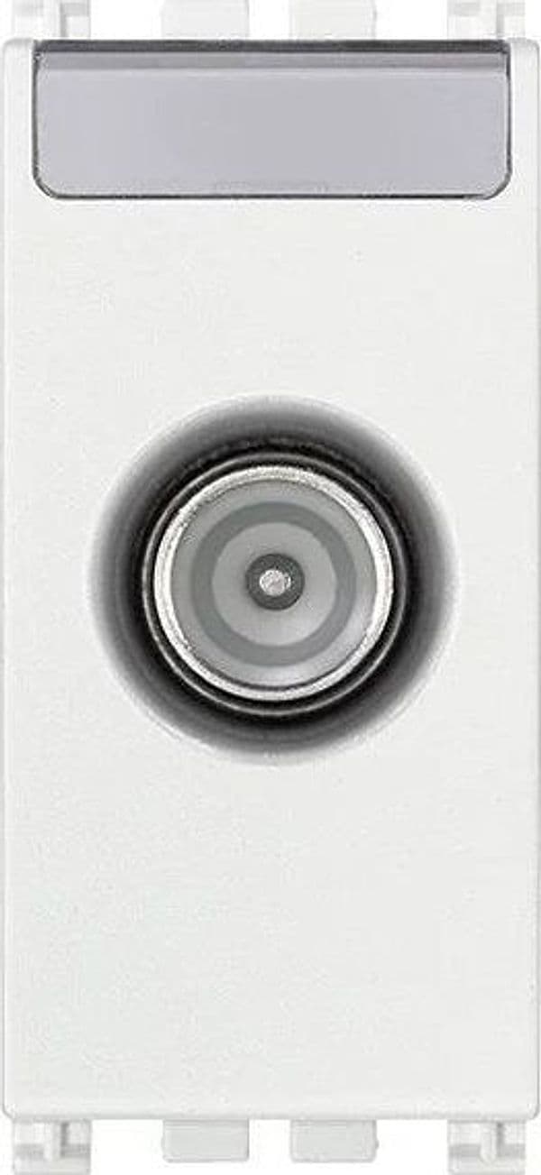 Presa Coassiale TV-RD-SAT Passante VIMAR Bianco 19300.10.B - Frequenze 5-2400 MHz, Alta Qualità - 2