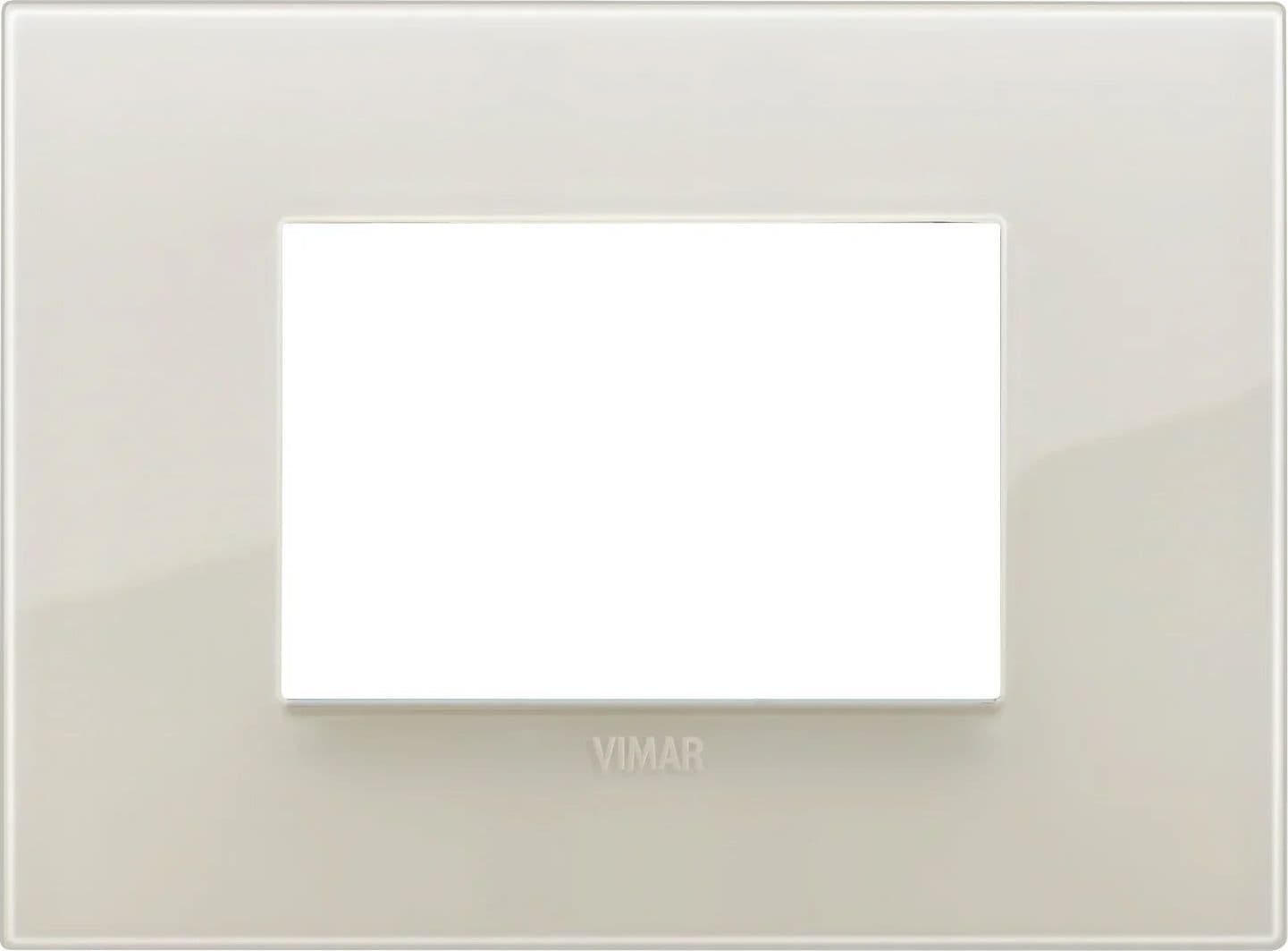 VIMAR Placca Classic 3M Reflex Avorio - 19653.67, Design Elegante, Resistente in Tecnopolimero - 2