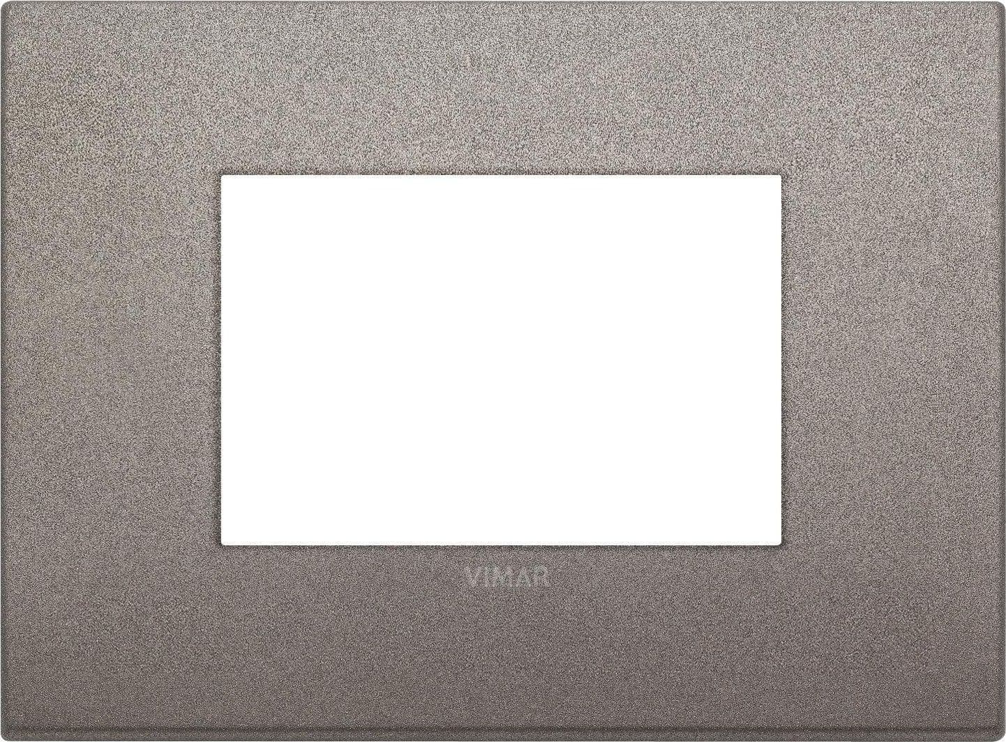 VIMAR Placca Classic 3M Titanio Matt Elegante e Resistente - SKU 19653.04, 3 Moduli, Facile Installazione - 2