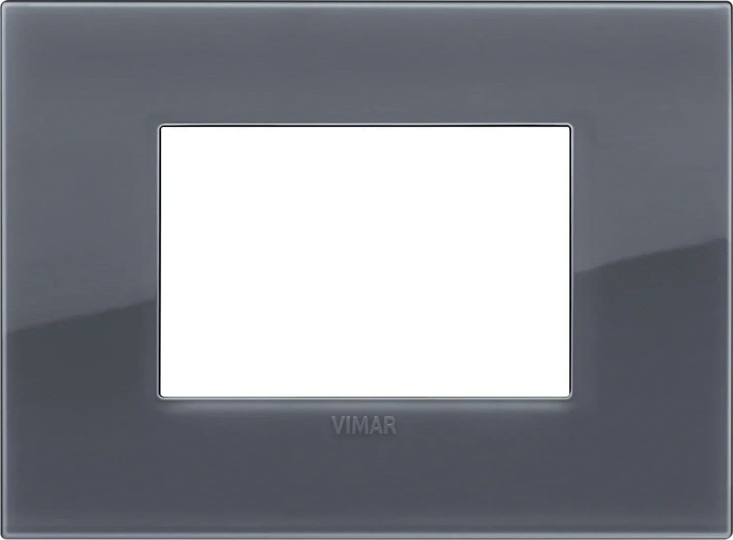 VIMAR Placca Classic 3M Reflex Grigio Fumè - 19653.61, Tecnopolimero Elegante e Resistente, 3 Moduli - 2