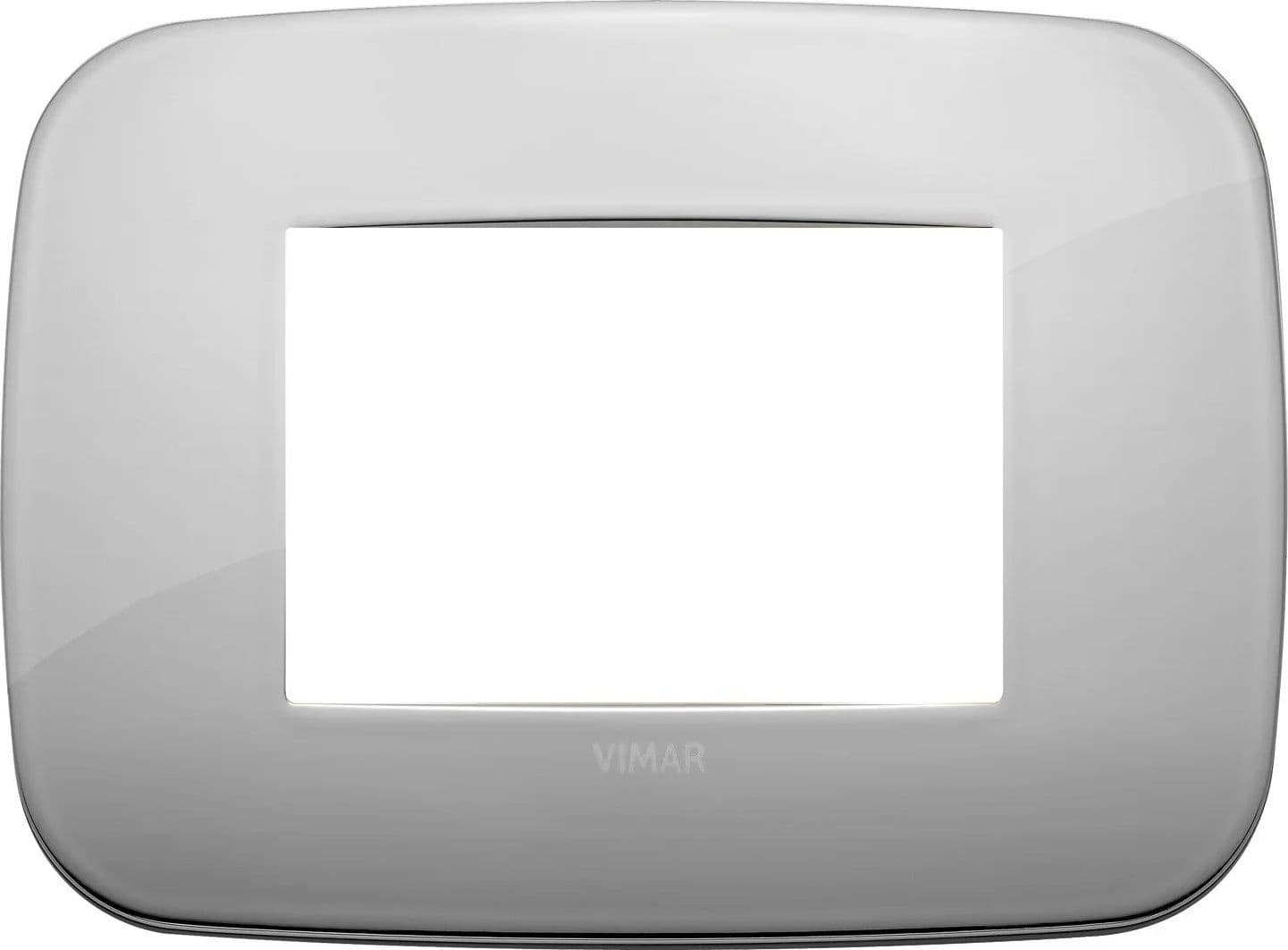 VIMAR Placca Round 3M Cromo 19683.28 - Design Elegante in Metallo, Massima Personalizzazione - 2
