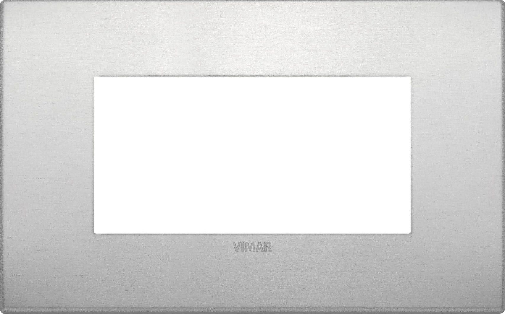 VIMAR Placca Classic 4M Naturale in Alluminio - SKU 19654.15, Eleganza e Funzionalità Resistente - 2