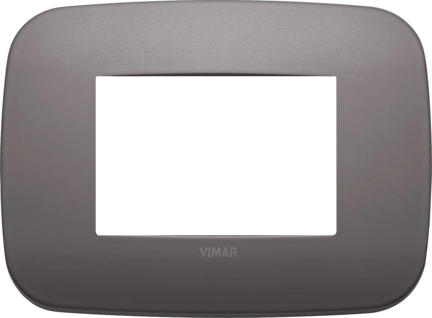 VIMAR Placca Round 3M Nichel Dark - SKU 19683.29, Design Elegante in Metallo, Facile Installazione - 2