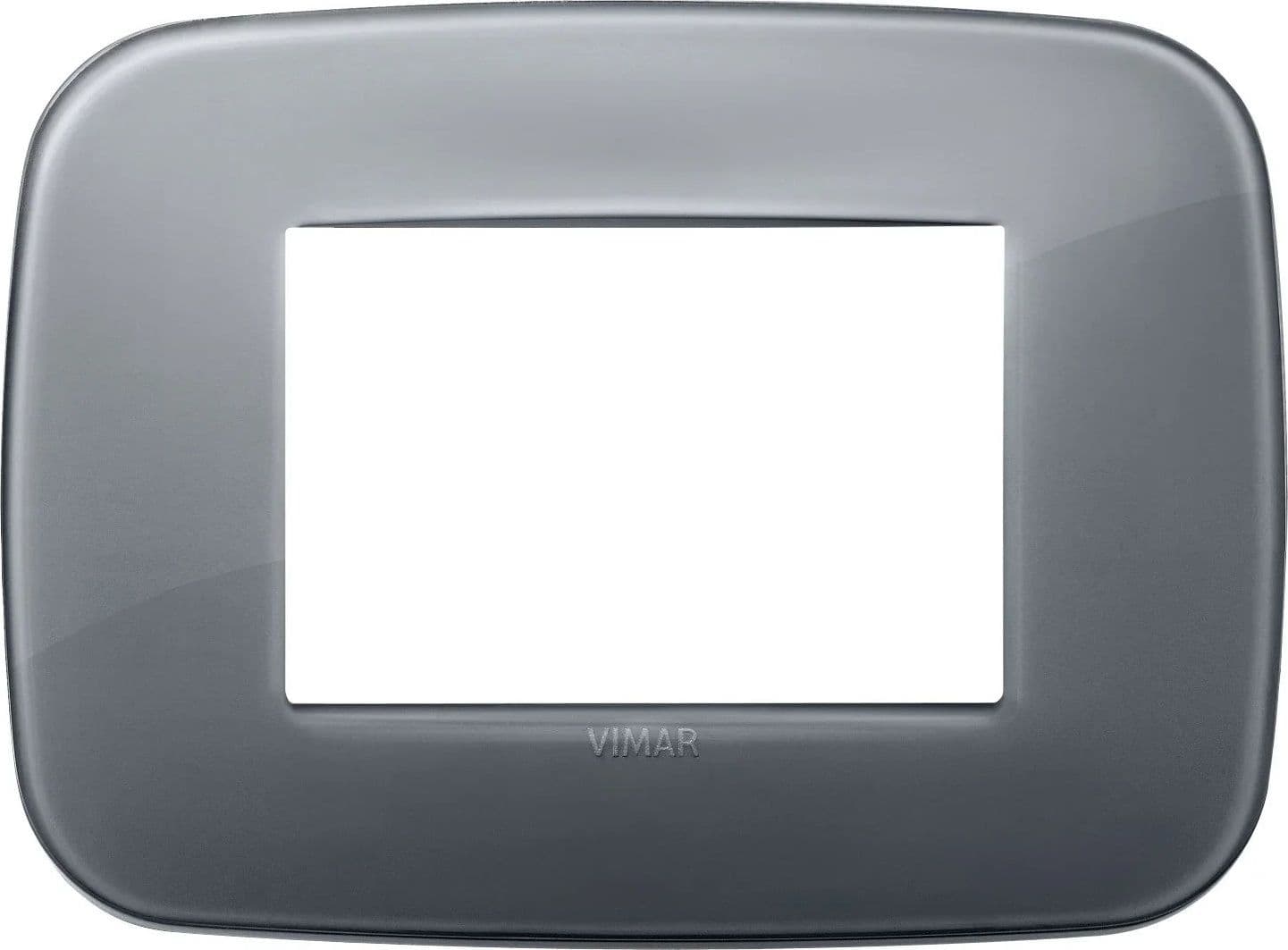 VIMAR Placca Round 3M Reflex Grigio Fumè - SKU 19683.61, Design Elegante e Versatile, Facile Installazione - 2