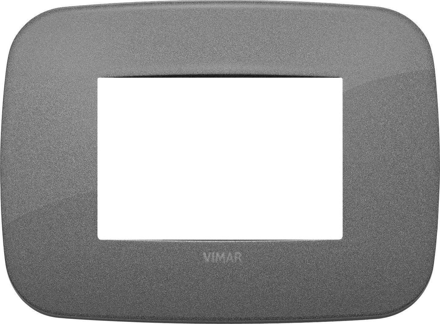 VIMAR Placca Round 3M Ardesia, Metallo Elegante, Codice SKU 19683.22, Design Funzionale per Interni - 2