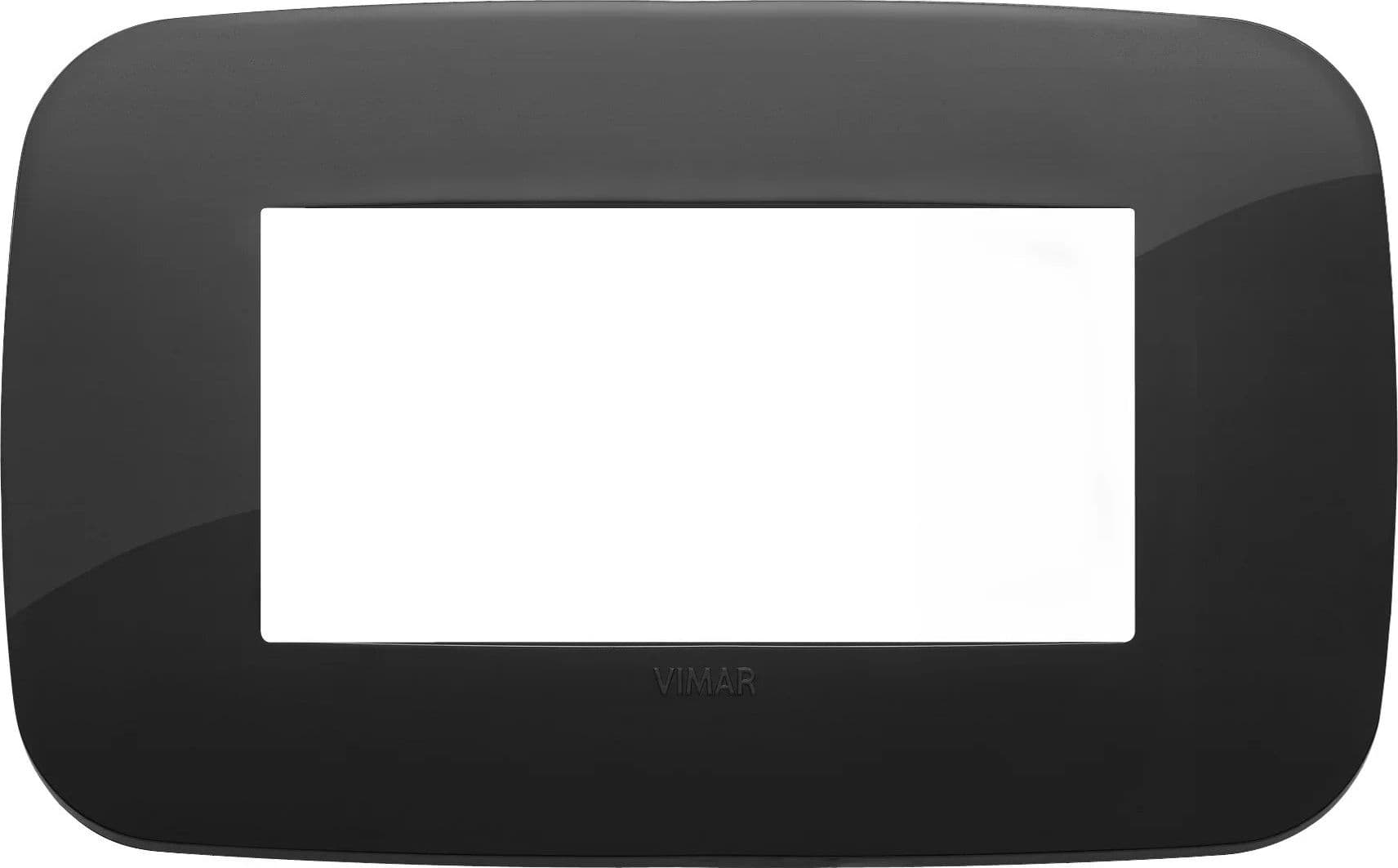 Placca Round 4 Moduli in Tecnopolimero Nero - VIMAR 19684.81, Design Elegante e Resistente - 2