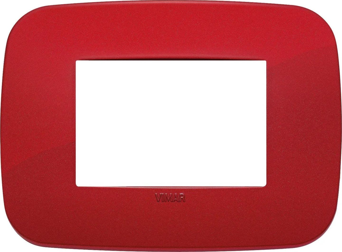 VIMAR Placca Round 3M Rosso - Design Elegante, Materiale Tecnopolimero - SKU 19683.85 - 2