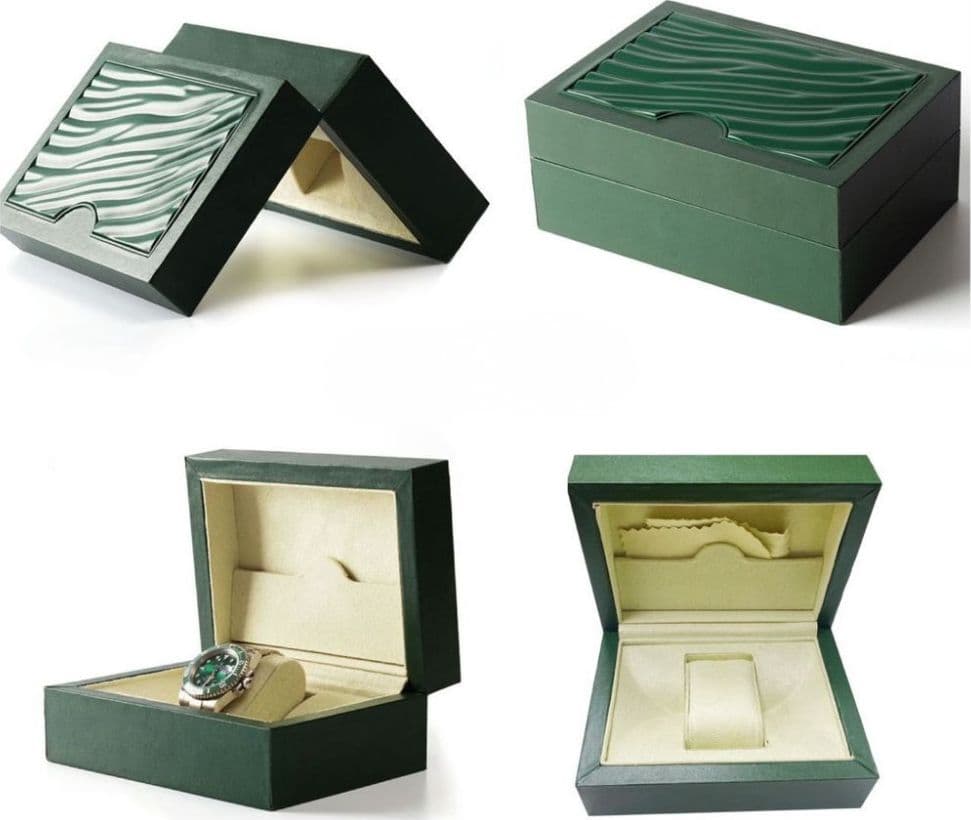Scatola porta orologio luxury verde 17.5x12.5x7.5 cm con interno vellutato