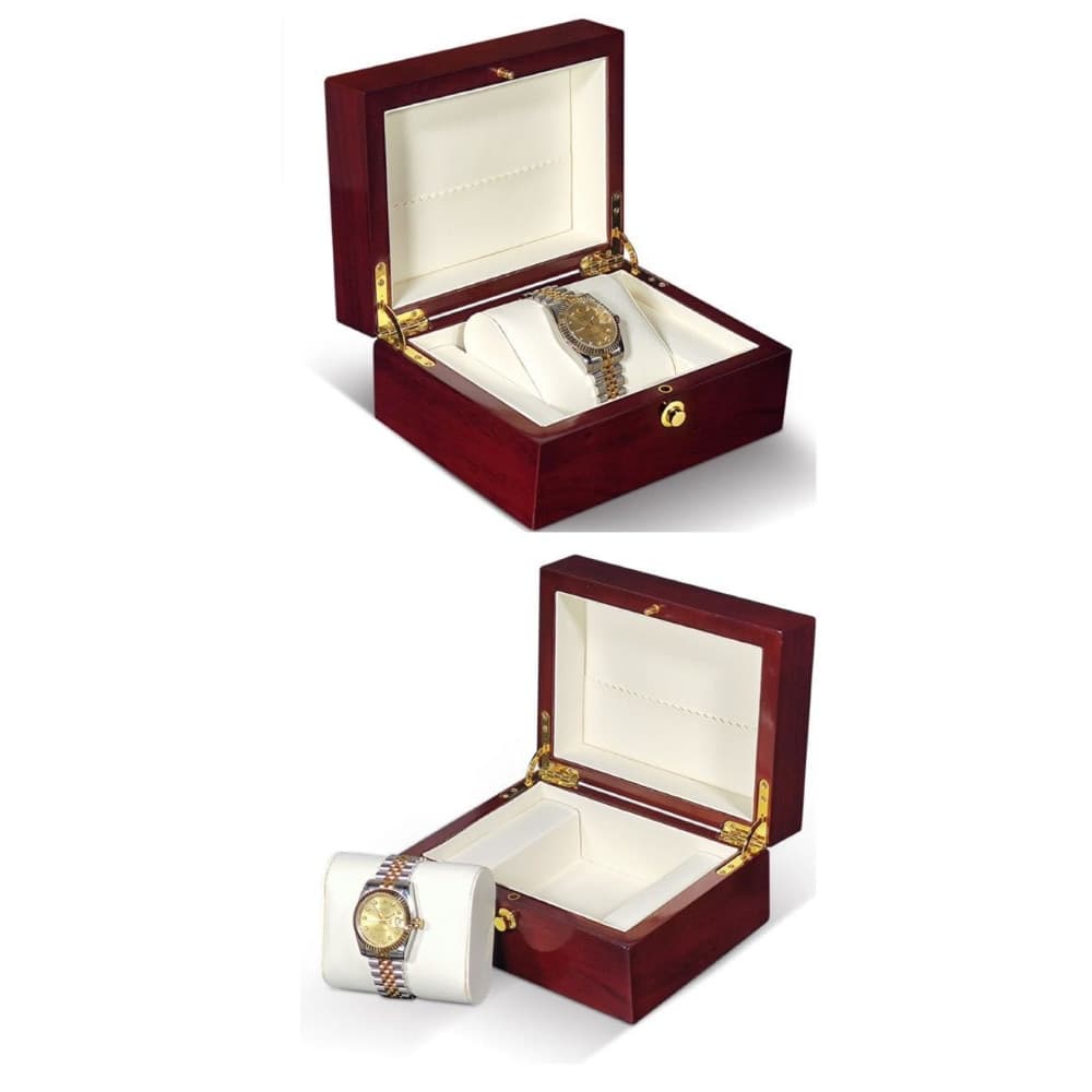 Scatola porta orologio in legno luxury 18x13.5x8.5 cm con interno vellutato - 4