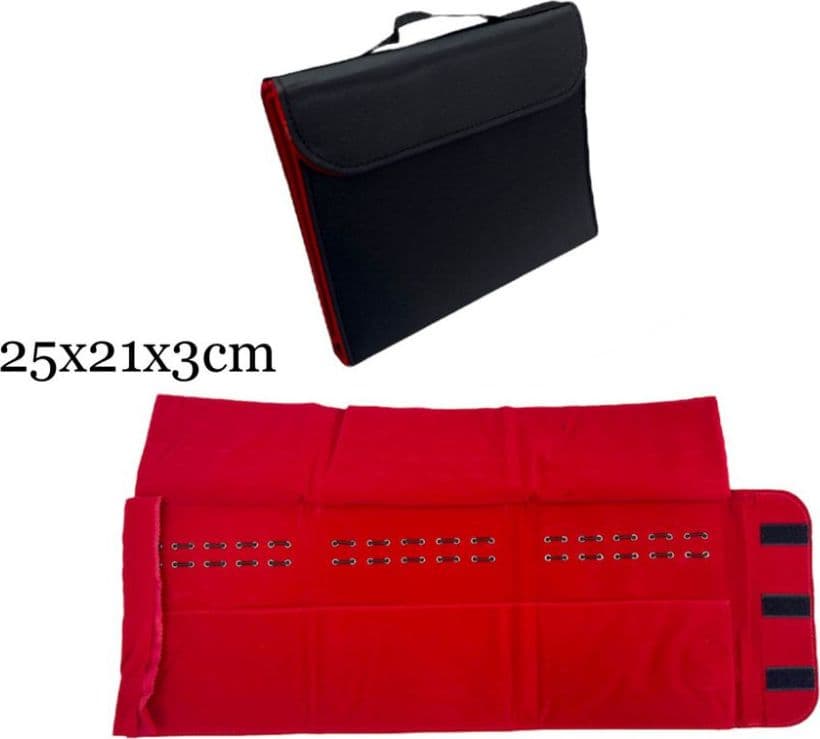 Custodia porta orologi da viaggio 25x21x3 cm organizer multi slot con chiusura - 2