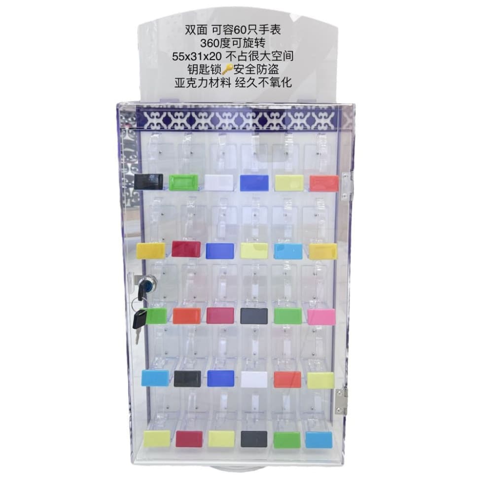 Espositore porta orologi 60 posti girevole con serratura professionale - 2