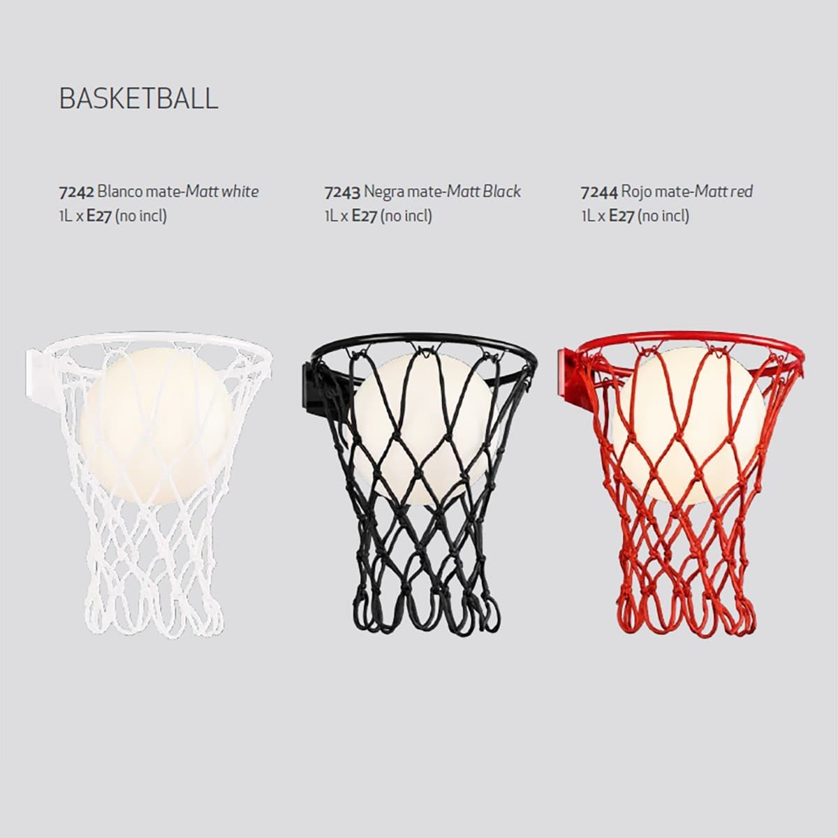 Applique moderno Mantra BASKETBALL E27 LED lampada parete camerette bambini - 4