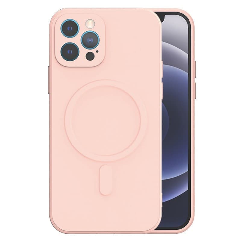 cover  silicone iphone 12 pro rosa compatibile magsafe