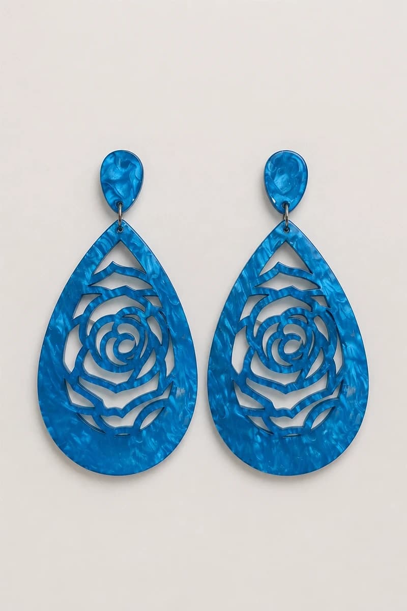 Orecchini pendenti Blue Rose - 2
