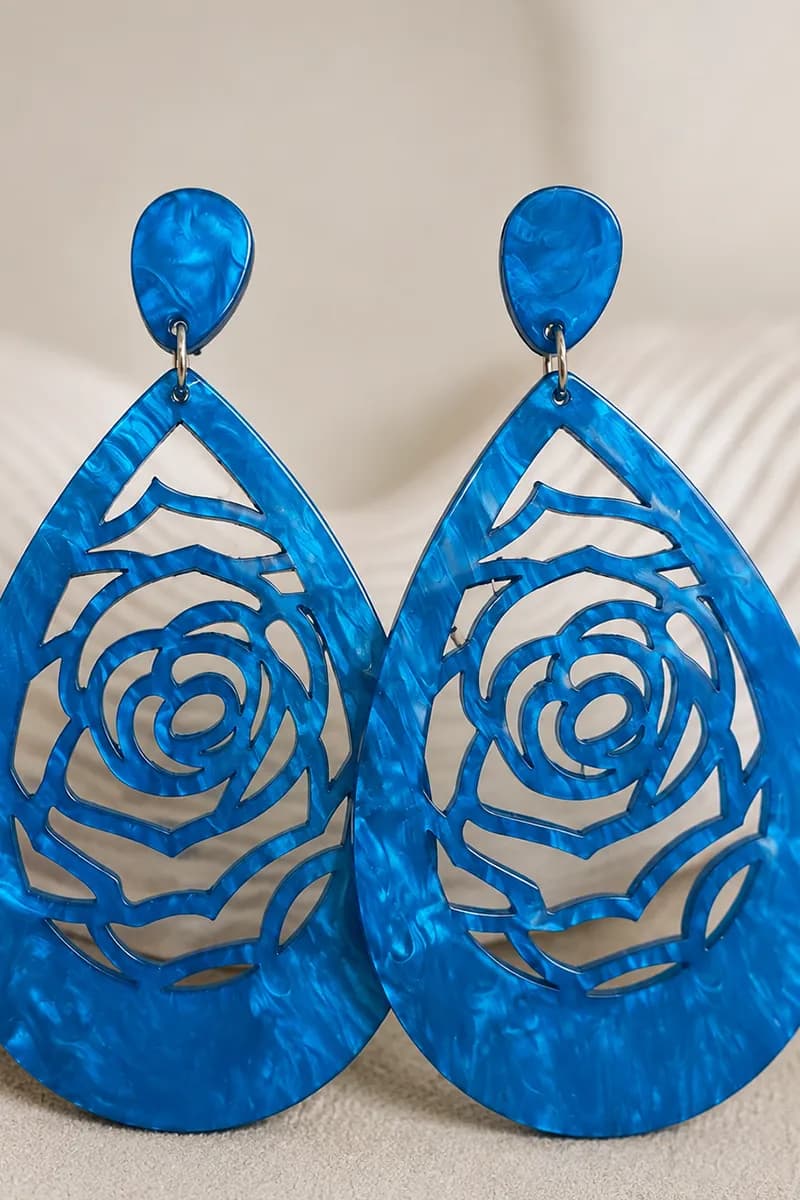 Orecchini pendenti Blue Rose - 3