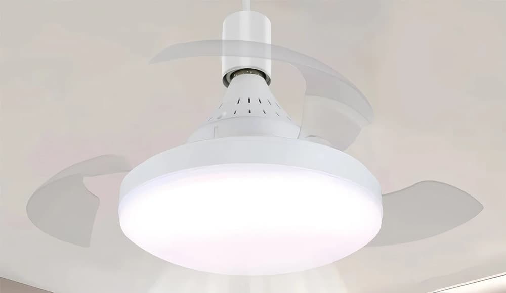 LAMPADA VENTILATORE UFO DA SOFFITTO A LUCE LED ATTACCO E27 30W 17" SUPER SILENZIOSO - 3