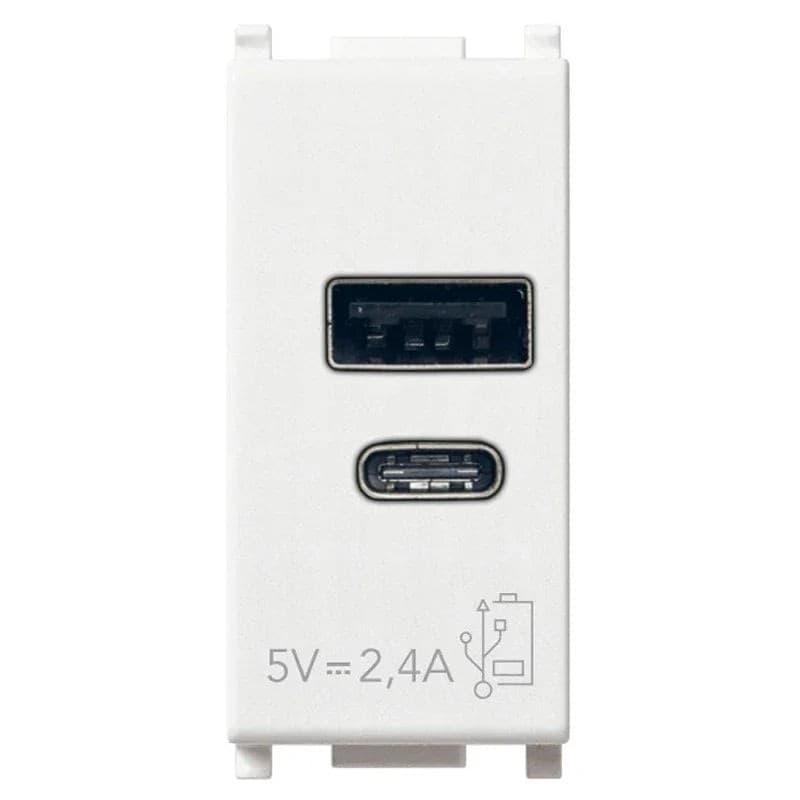 Alimentatore Vimar Plana 14292.AC USB A+C 5V 2,4A - Ricarica Rapida, Design Elegante, Reversibile - 2