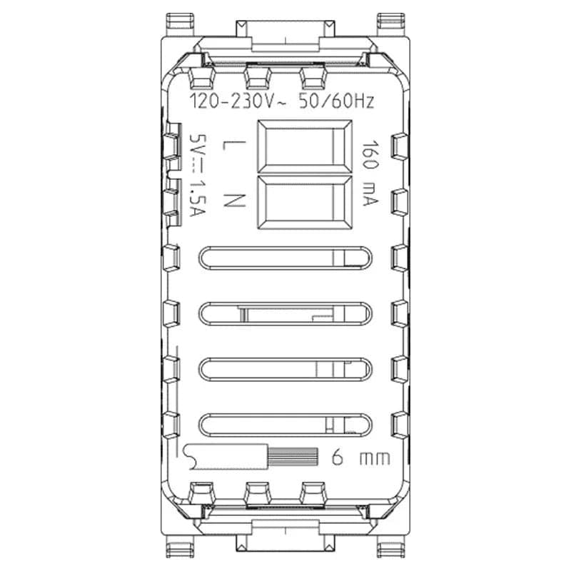 Presa USB Vimar Plana 5V 1,5A Bianca 14292 - Ricarica Rapida e Sicura per Smartphone e Tablet - 2