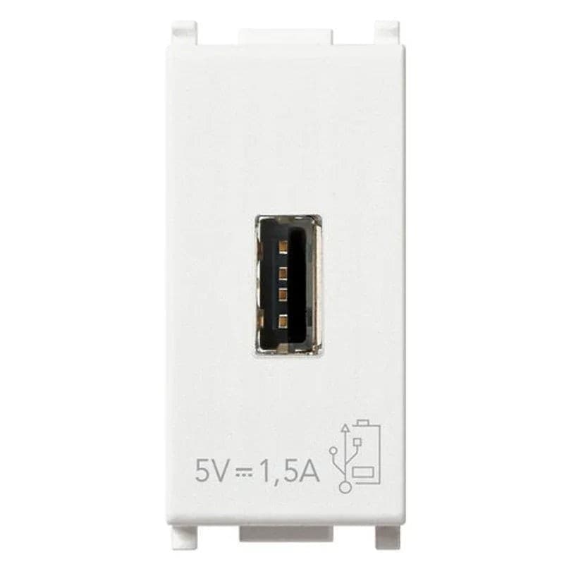 Presa USB Vimar Plana 5V 1,5A Bianca 14292 - Ricarica Rapida e Sicura per Smartphone e Tablet - 4